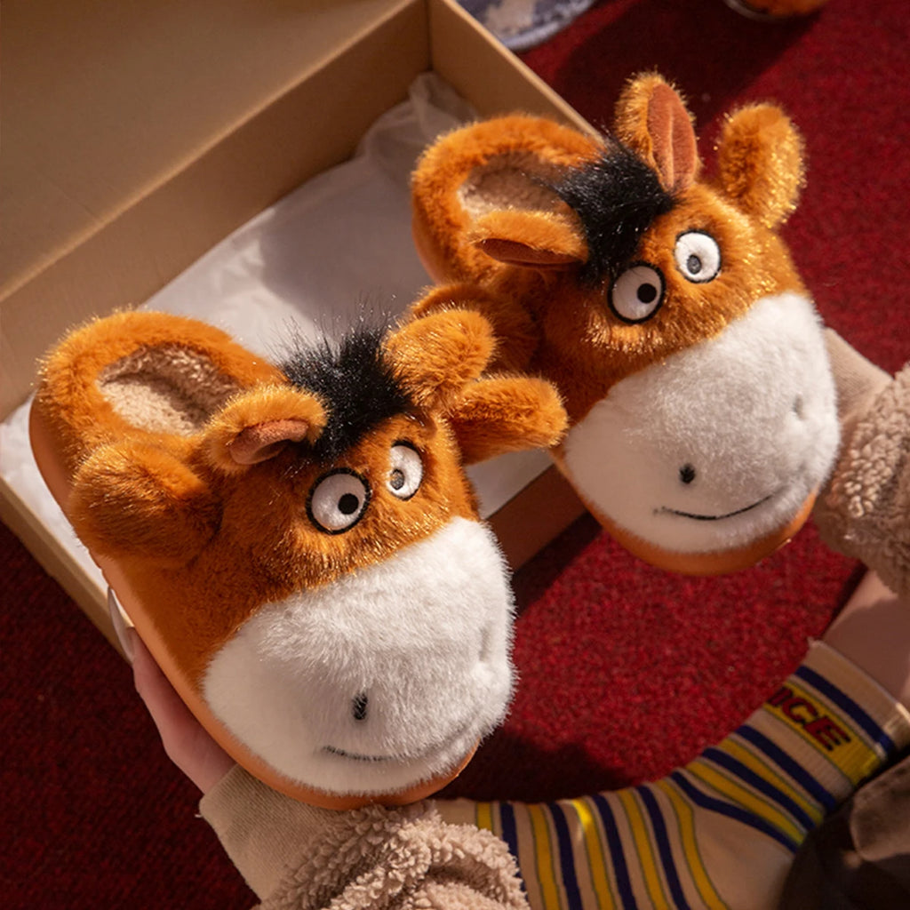 Lucky Bean Pantoufles en Coton Unisexe Antidérapantes Semelles Épaisses