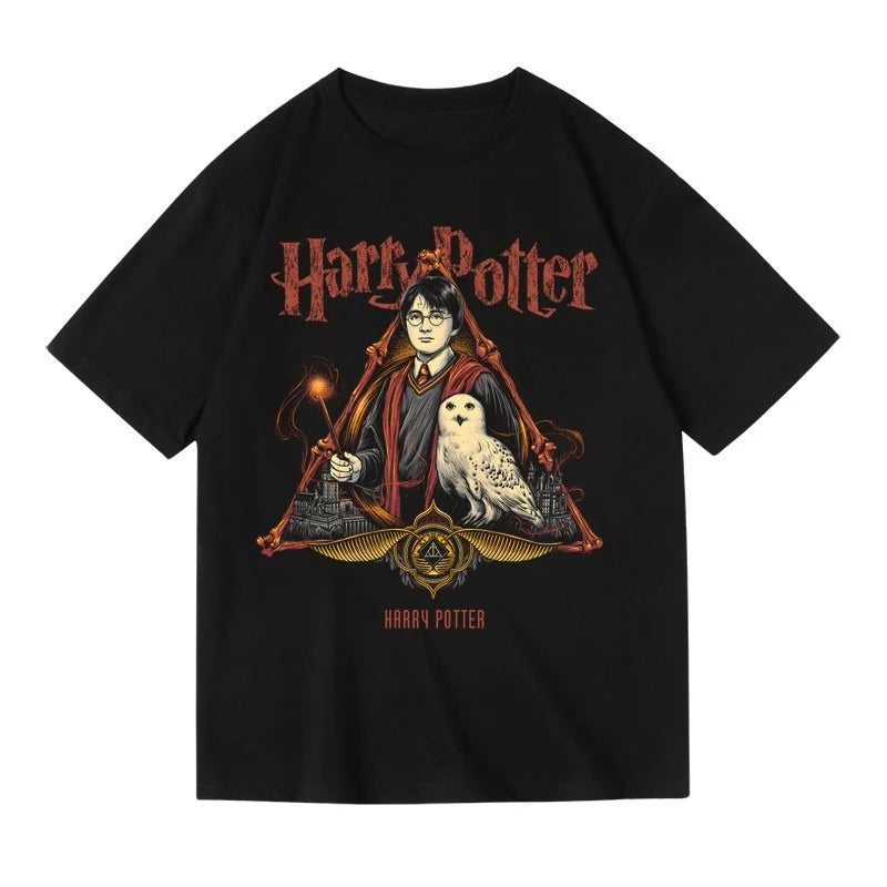 Super tendance marque Harry Potter marchandise pur coton coupe ample Plus T-shirt court à manches mi-longues pour hommes et femmes été by LSDLBoutique.ch