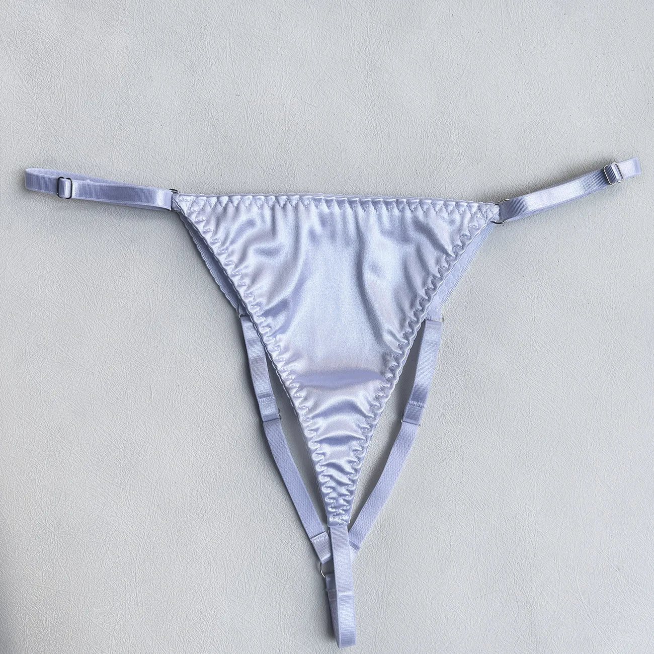 Ellolace Lingerie Satin Fin Dentelle Rouge 5Pièces