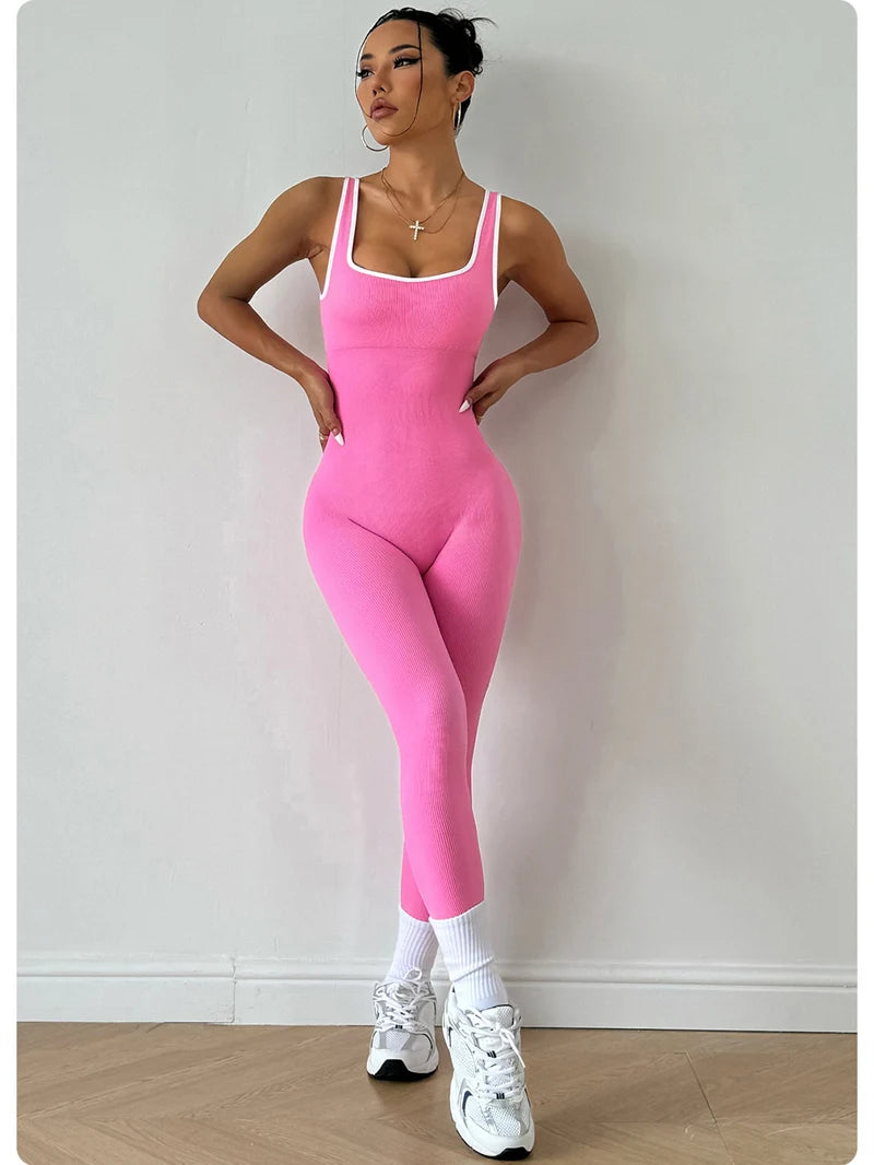 Combinaison Dos Nu Femme Yoga Nylon Spandex Séchage Rapide