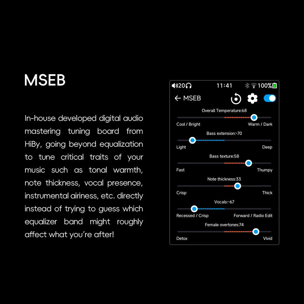 HiBy Lecteur HiFi Portable Double CS43198 DAC 4000mAh