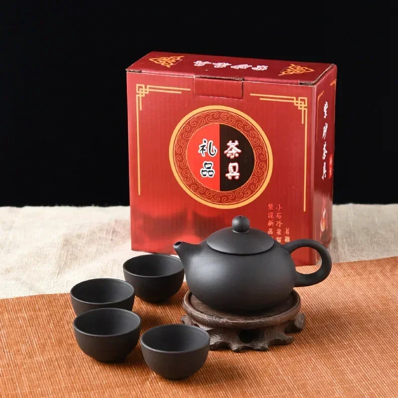 Service à thé céramique Kung Fu – 1 théière et 4 tasses