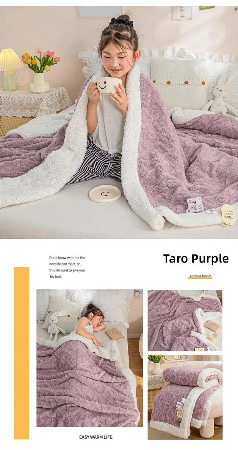 CARA CARLE Couverture Sherpa Corail Double Polaire