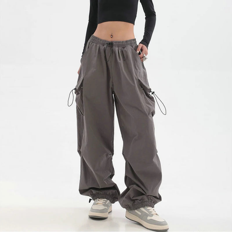 Pantalon Cargo Femme Harajuku Baggy Taille Élastique Beysaurt