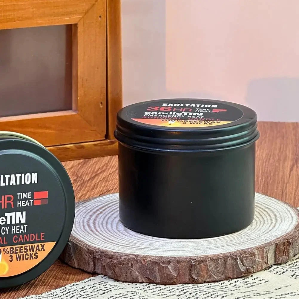 Bougie Urgence Cire Abeille Trois Mèches Arôme Pêche 36 Heures