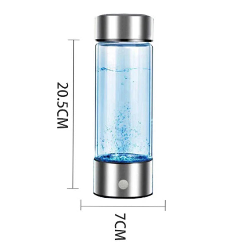 Gourde Hydrogénée 420 Ml Verre Borosilicate Double Paroi Hydrogénée Actif Hydratation Santé Quotidienne Bureau Sport by LSDLBoutique