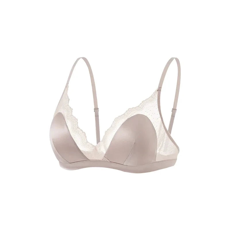 Les Secrets de Léa – Soutien-gorge triangle sans fil en soie et dentelle – Chrisalyde