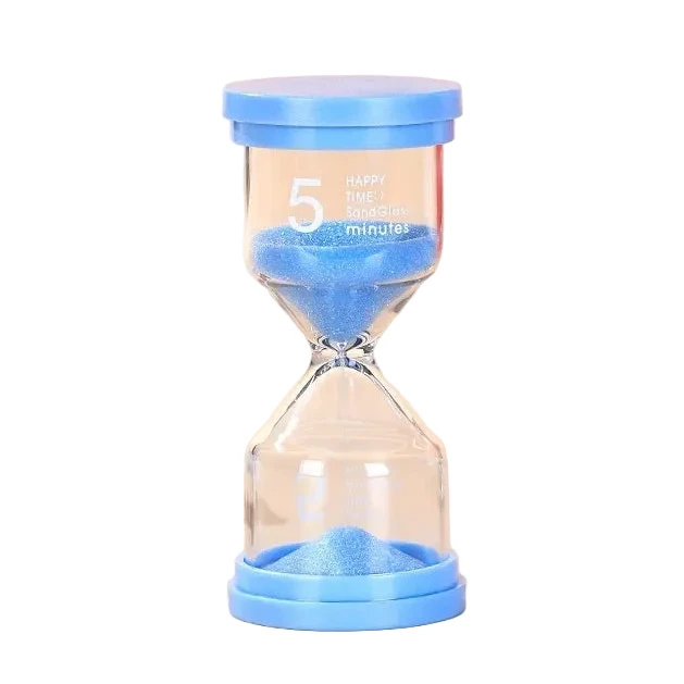 Sablier coloré Haute Résistance LSDLBoutique, sablier en verre avec sable bleu et capuchons bleus