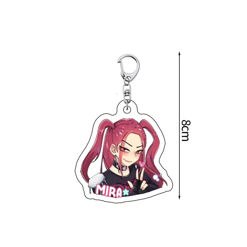 Porte-clés Perles Multicolores Kpop Avec Plaque Ronde Image