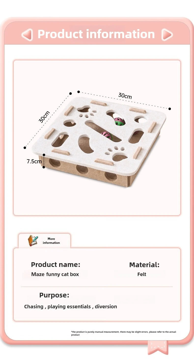 PetLai Jouet Labyrinthe En Feutre Boules Cloche Coloré