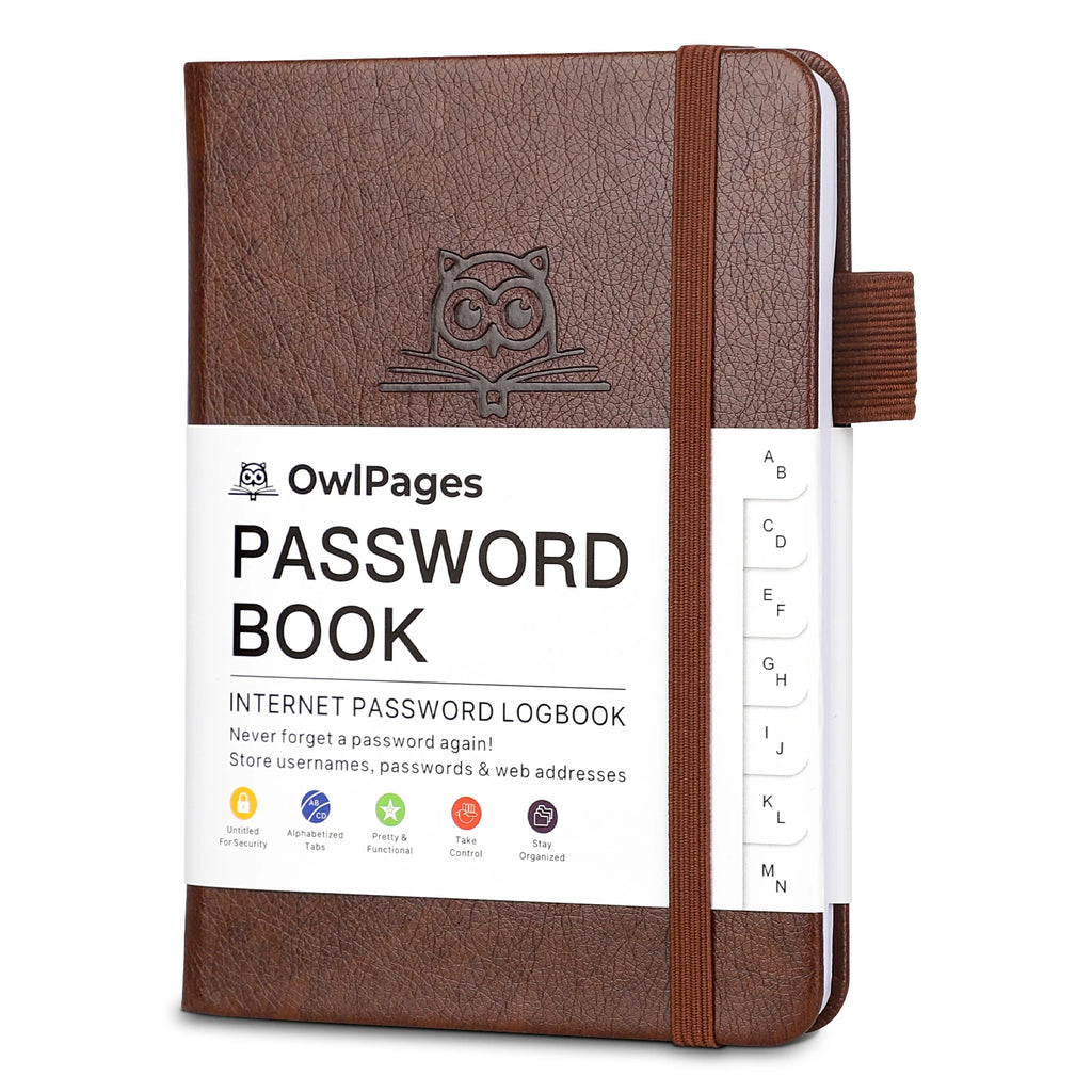 Carnet mot de passe couverture rigide avec onglets alphabétiques