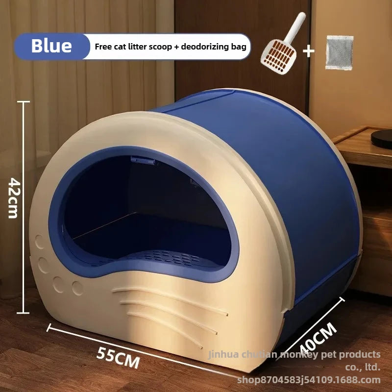 Maison De Toilette XXL Pour Chat Bac À Litière Fermé Avec Double Porte Et Tiroir by LSDLBoutique