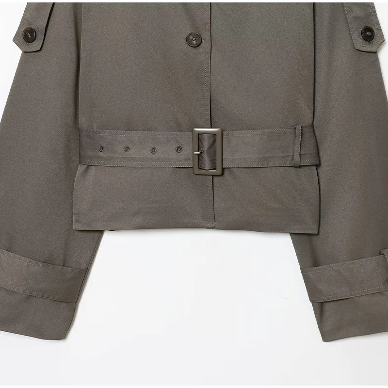 Nonen Veste Pilote Femme Polyester Marron Fermeture Éclair Revers Ample