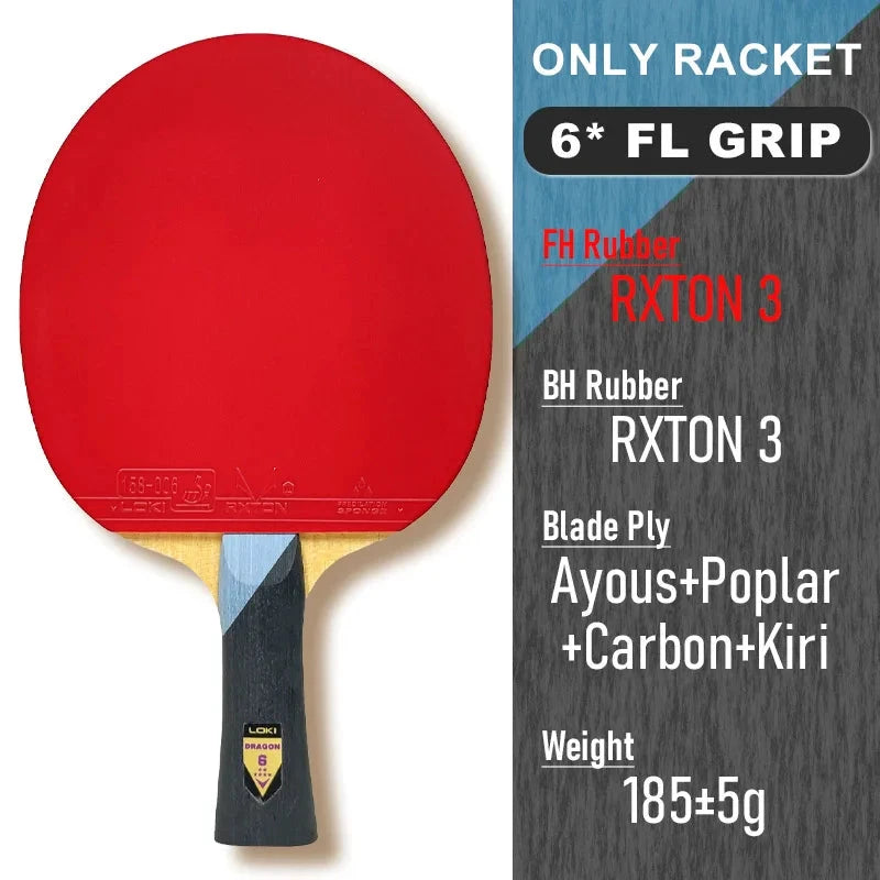 Loki Dragon Raquette Tennis De Table Bois Carbone 7 Plis