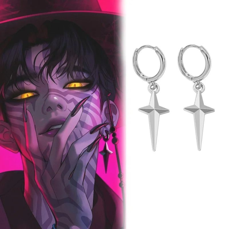 Collier Métal Argenté Cœur Démon H Anime Kpop Idoles