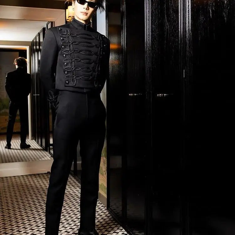 Jackson Wang Veste Col Montant Court Polyester Noir