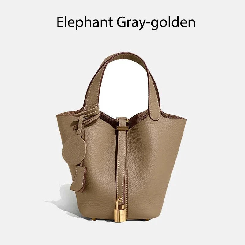 Sac à main seau en cuir véritable - Mendy - LSDLBoutique