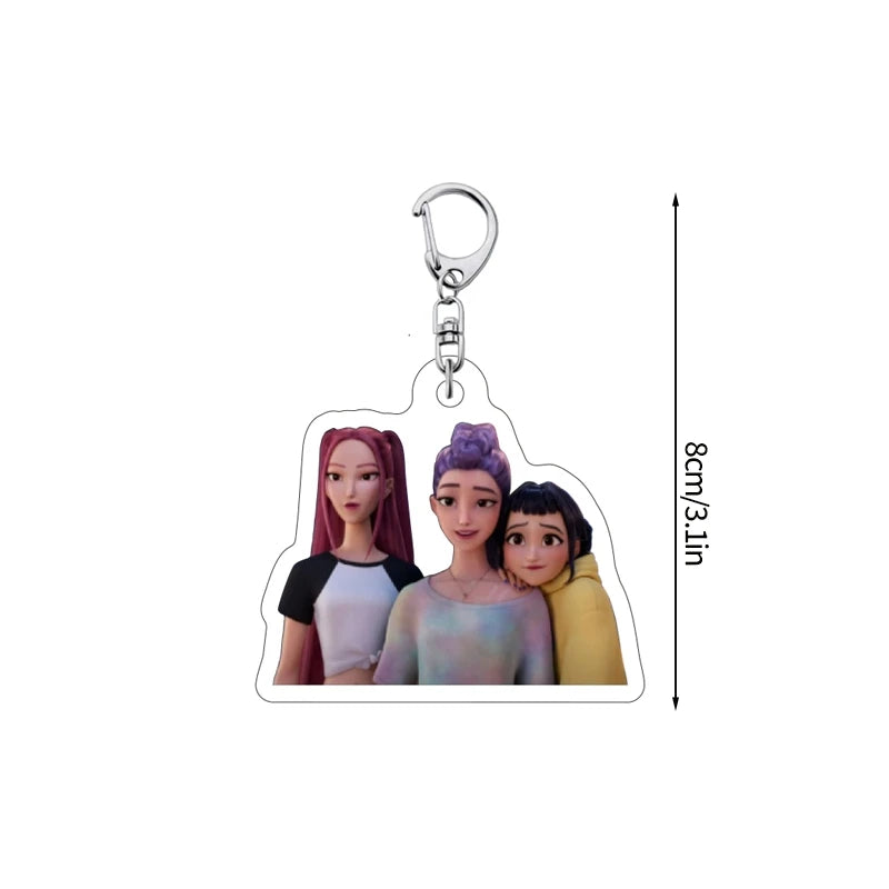 Porte-clés Perles Multicolores Kpop Avec Plaque Ronde Image