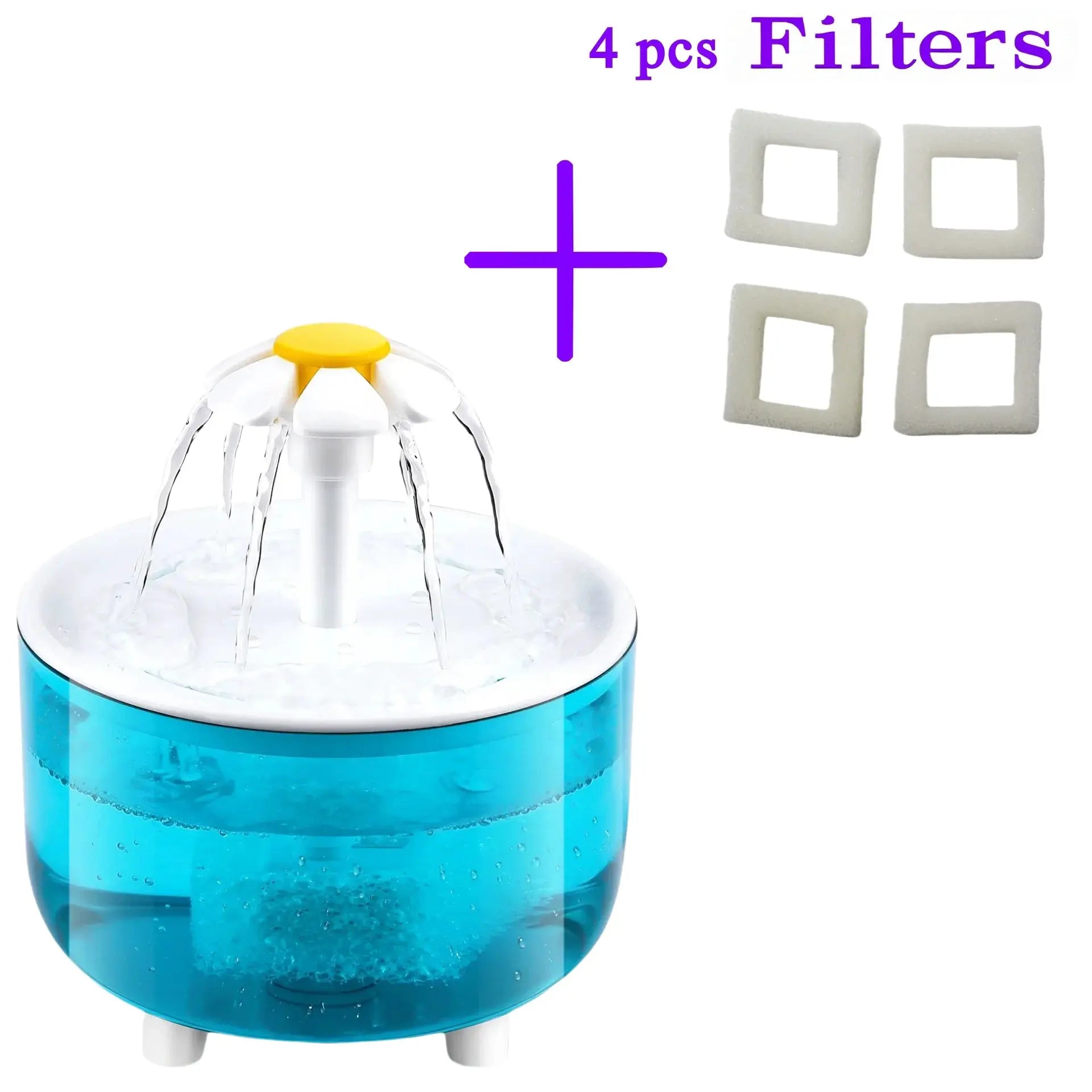 Fontaine à eau pour chat LSDLBoutique, réservoir bleu 1200 ml, 4 filtres inclus