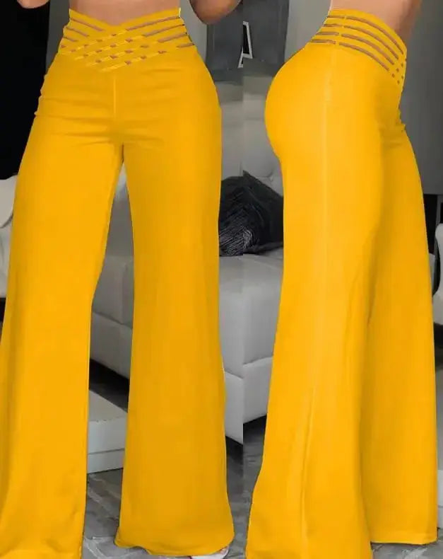 Pantalon large fluide à taille élastique