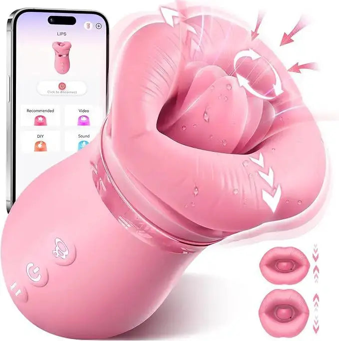 Stimulateur intime féminin multifonction en silicone rose, contrôle par application via app – LSDLBoutique