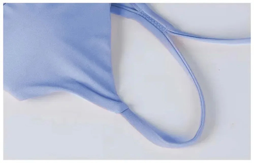 Naked Feeling Ensemble Sport Sans Couture Bleu Femme