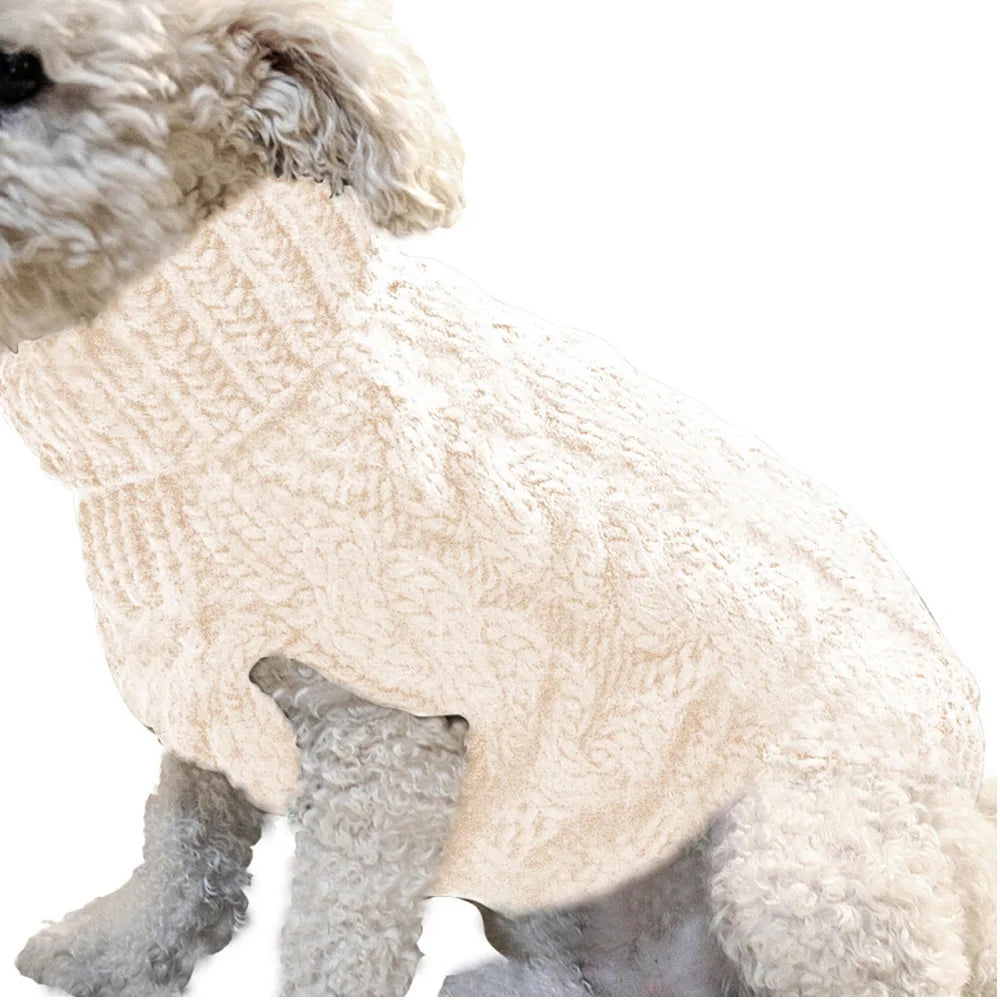 Pull Pour Chien Tricot Torsadé Automne Hiver Chaud Doux