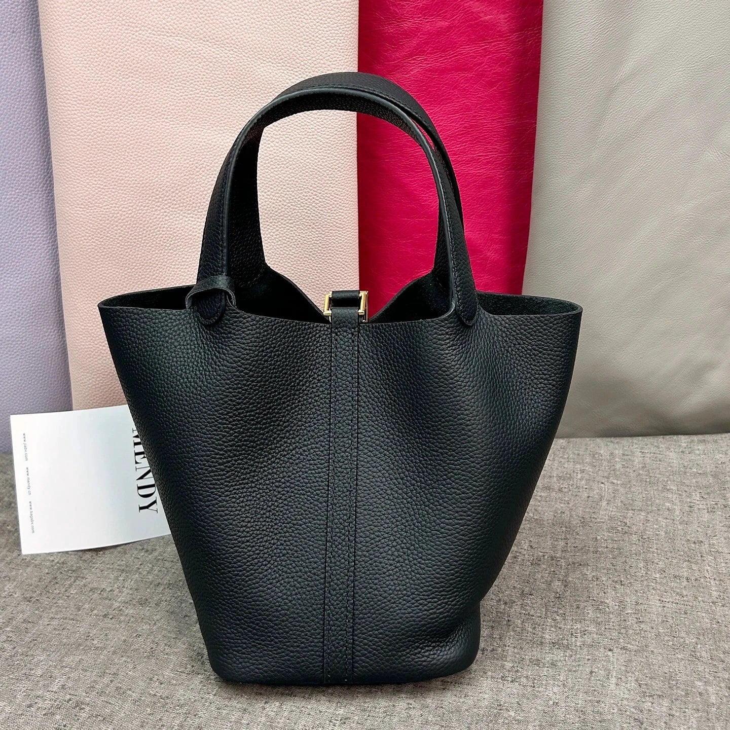 Sac à main seau en cuir véritable - Mendy - LSDLBoutique