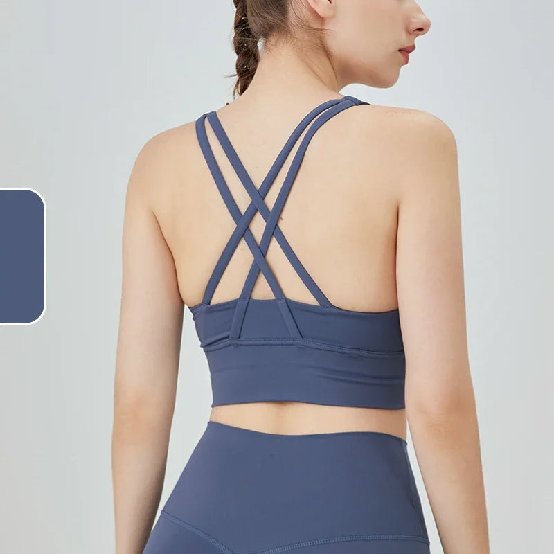 Brassière de sport yoga dos croisé