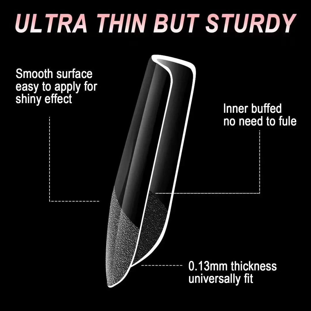 600 pièces pointes d'ongles en Gel souple, pointes d'ongles en acrylique transparent demi-matte pointes de faux ongles pré-forme pour outils de manucure d'extension d'ongle by LSDLBoutique.ch