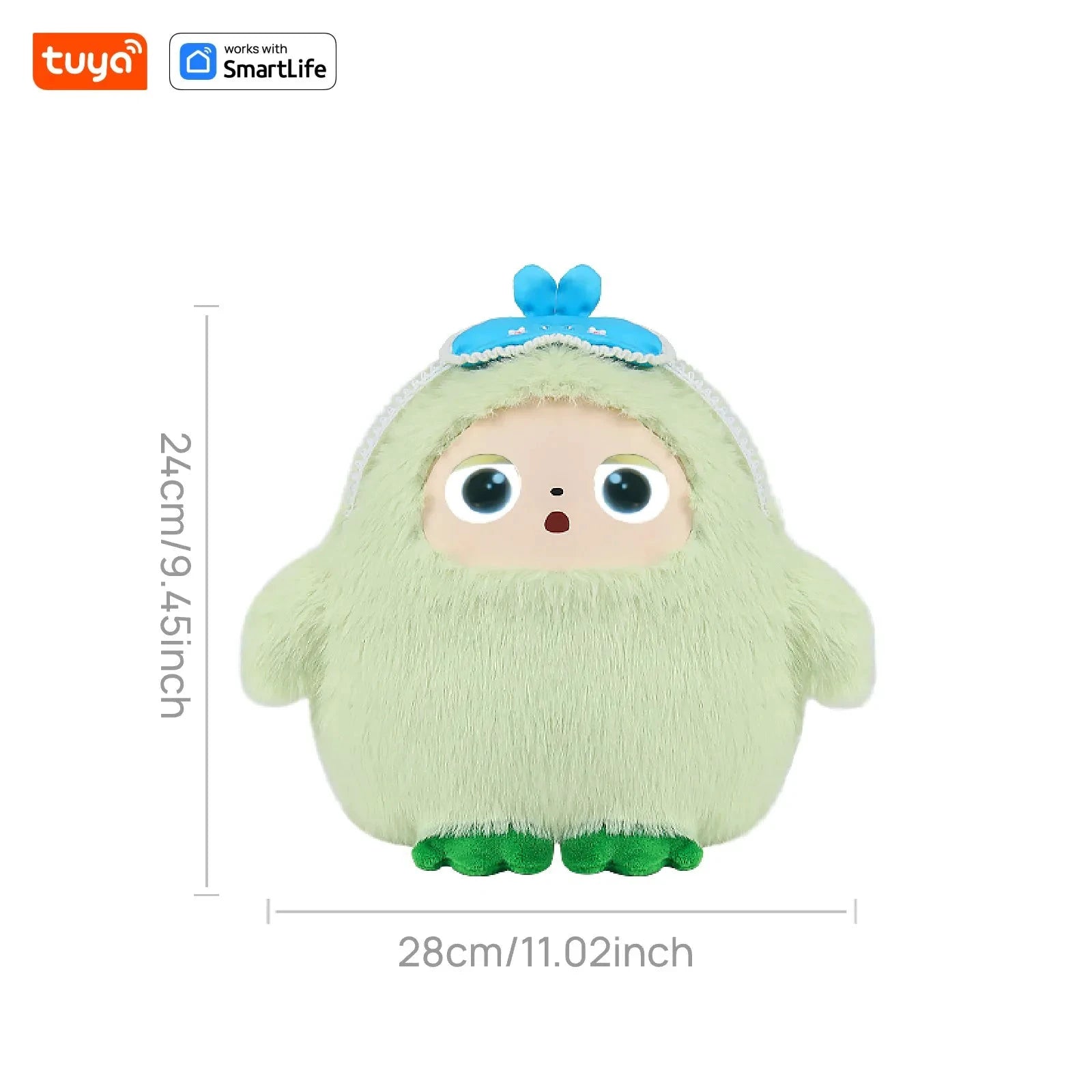 BOBO Gris Robot Peluche AI Yeux LED Commande Vocale USB