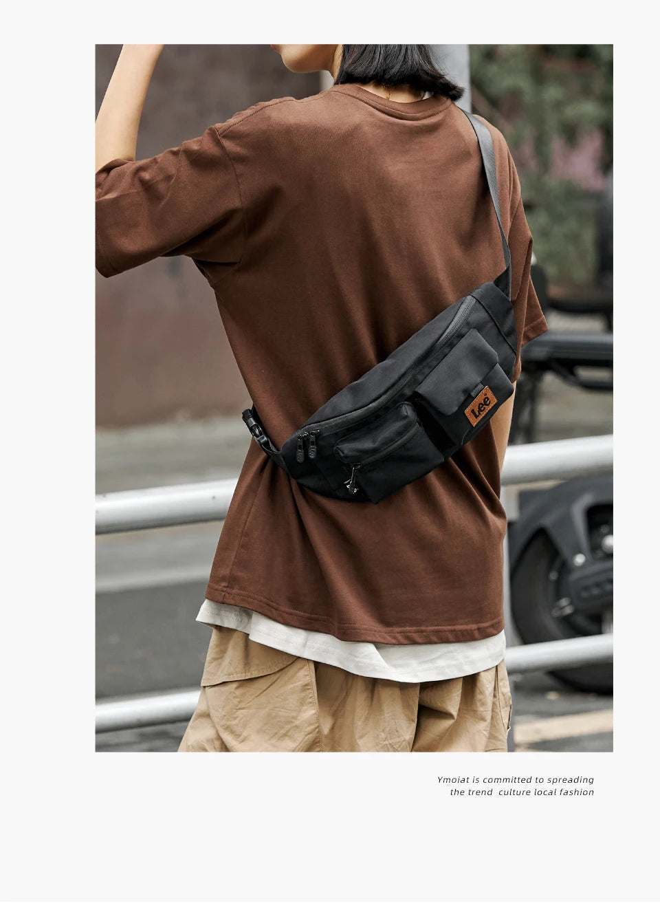 Lee Sac Banane Nylon Noir Étanche Bandoulière Réglable