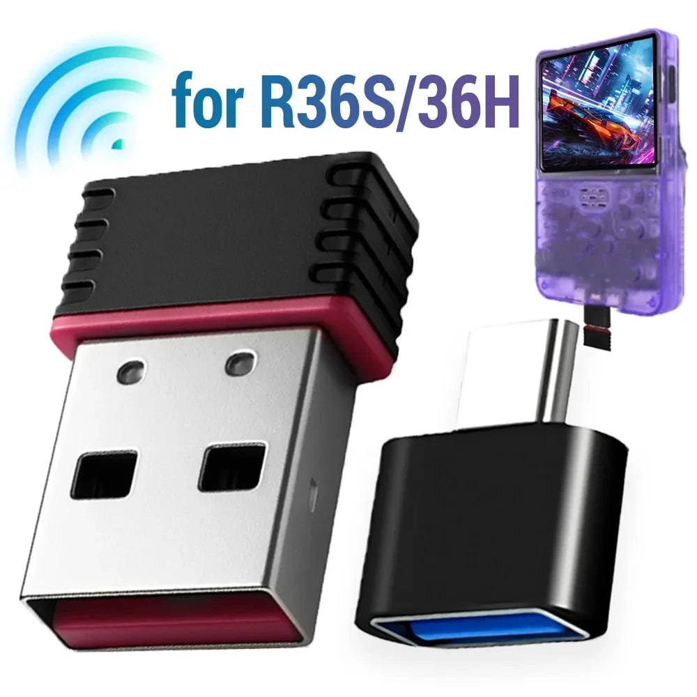 Adaptateur WiFi USB + OTG Type-C pour console R36S/R36H - LSDLBoutique