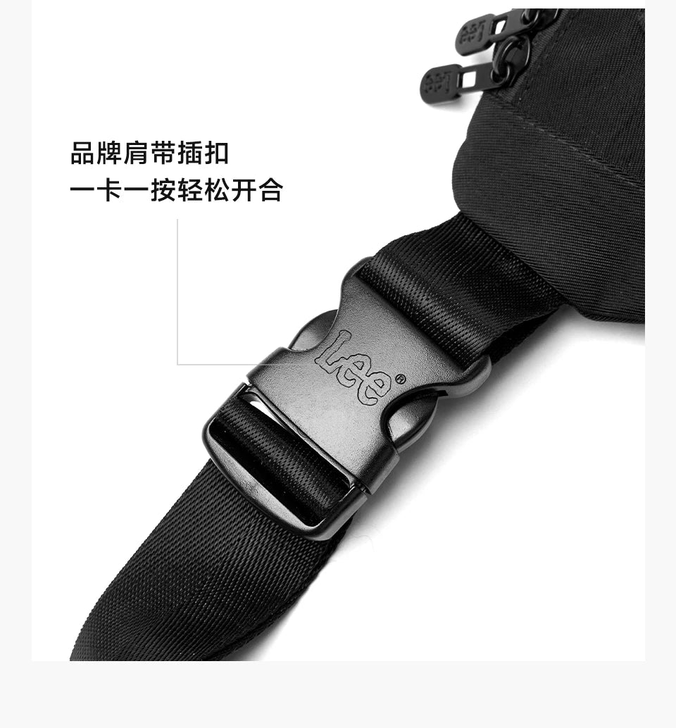 Lee Sac Banane Nylon Noir Étanche Bandoulière Réglable