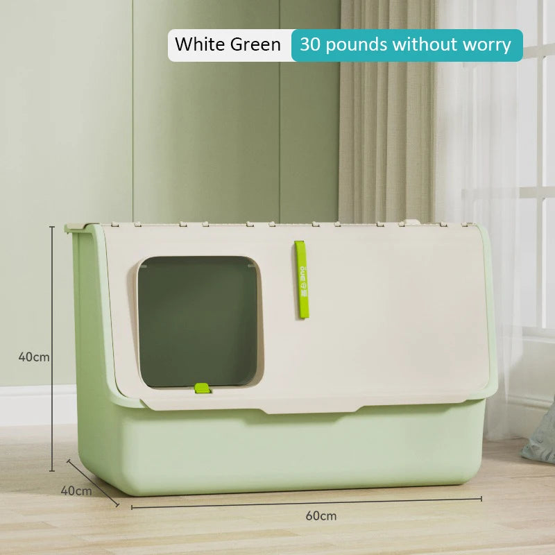 Bac À Litière Top Entry Pour Chats XXL Ferme Anti Éclaboussures Hygiène Confort Idéal by LSDLBoutique