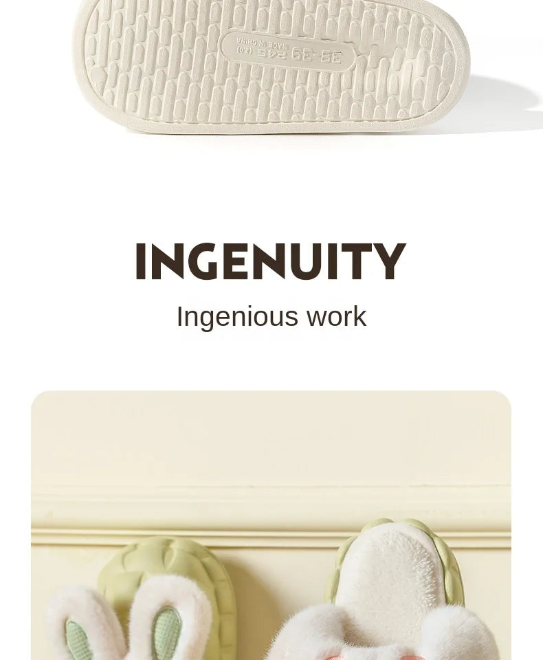 Mo Dou Pantoufles Imperméables en Peluche Unisexe Hiver