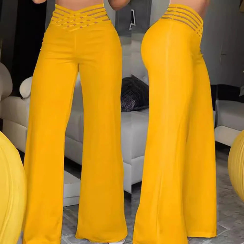 Pantalon large fluide à taille élastique