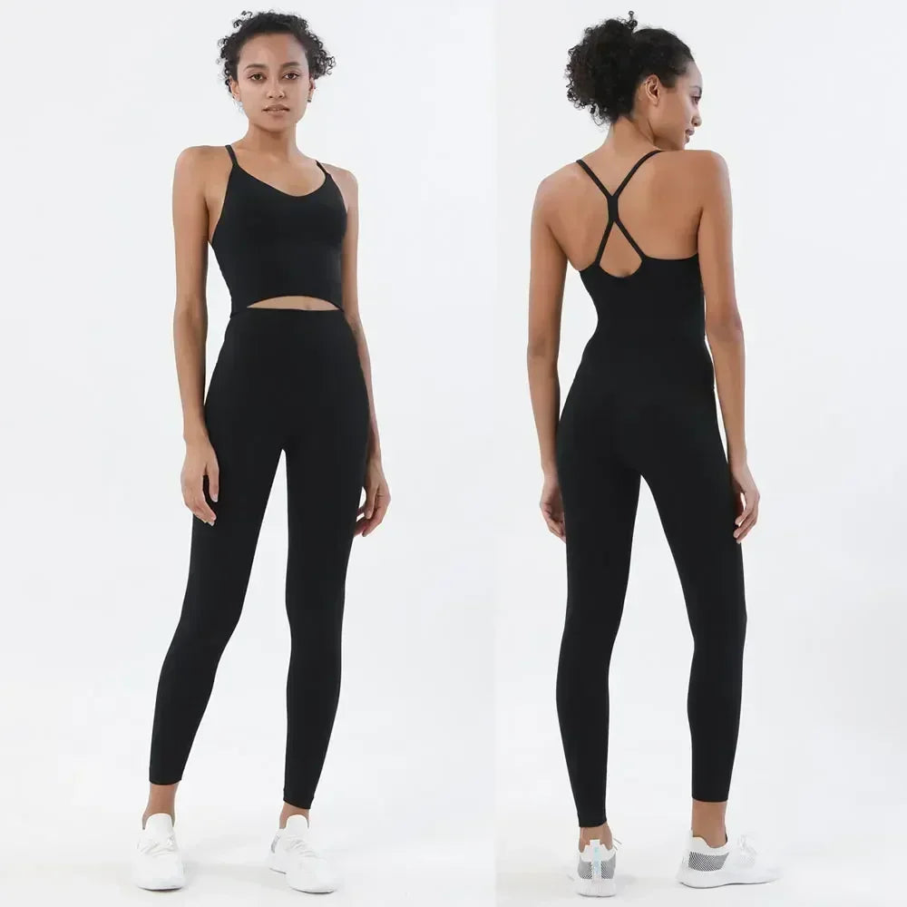 Naked Feeling Ensemble Sport Sans Couture Bleu Femme