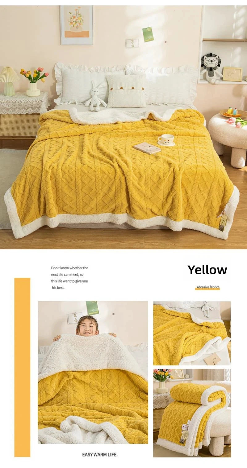 CARA CARLE Couverture Sherpa Corail Double Polaire