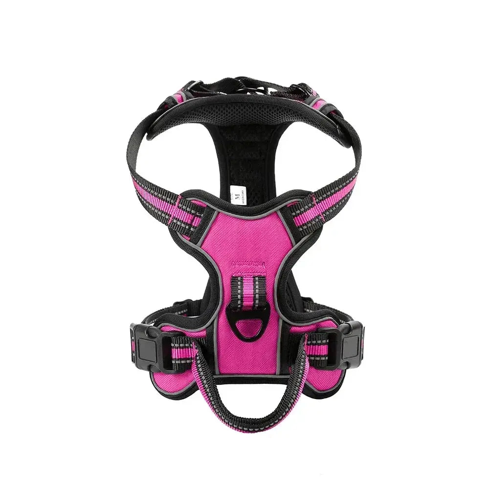 Harnais pour chien en nylon réglable, rose et noir, LSDLBoutique