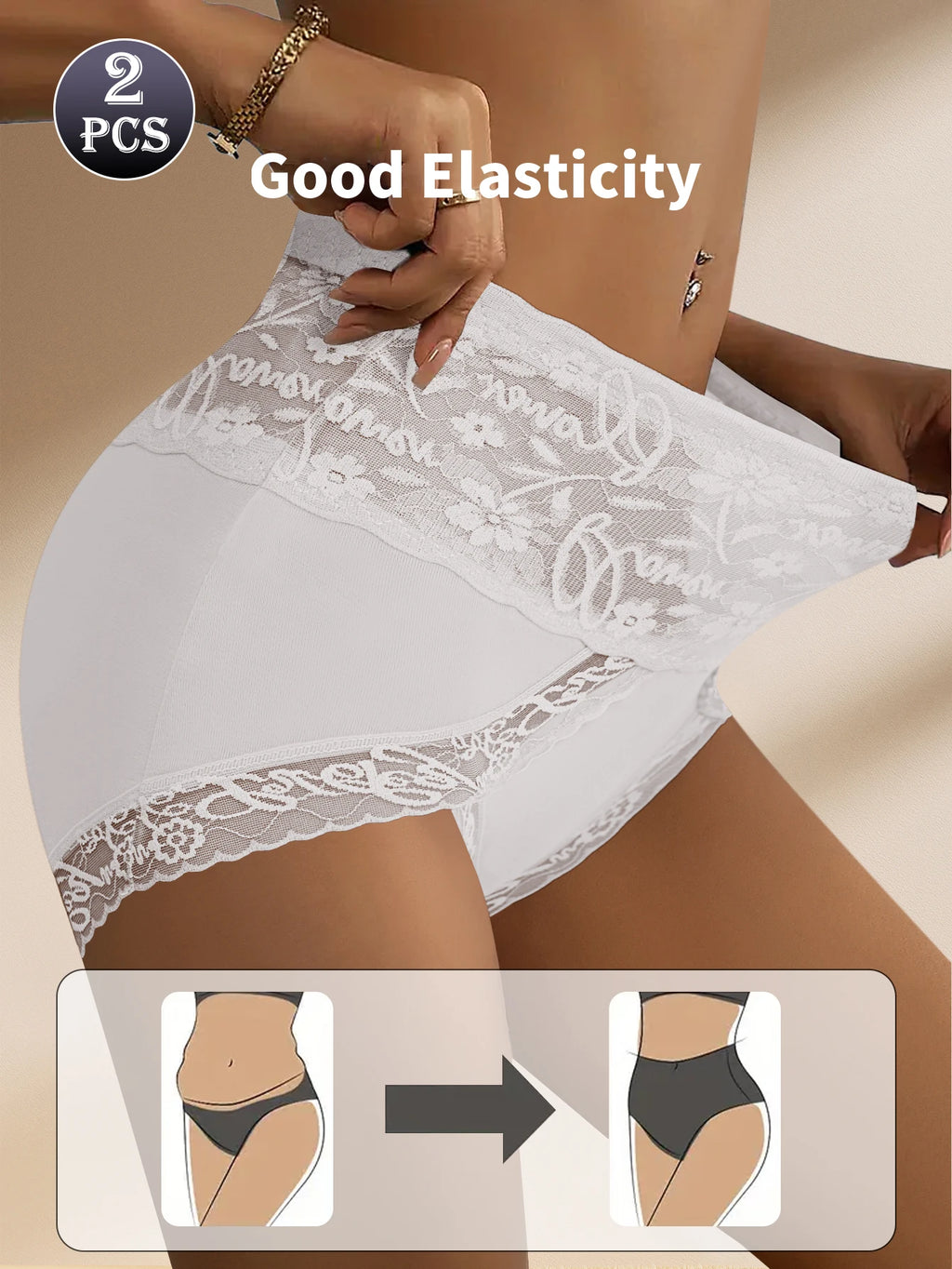 Culottes Mi-Hauteur Blanc Dentelle Florale Patchwork Coton