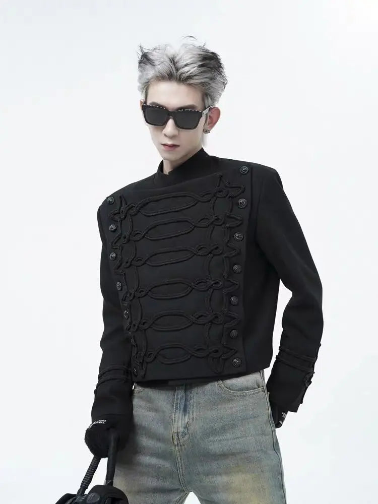 Jackson Wang Veste Col Montant Court Polyester Noir