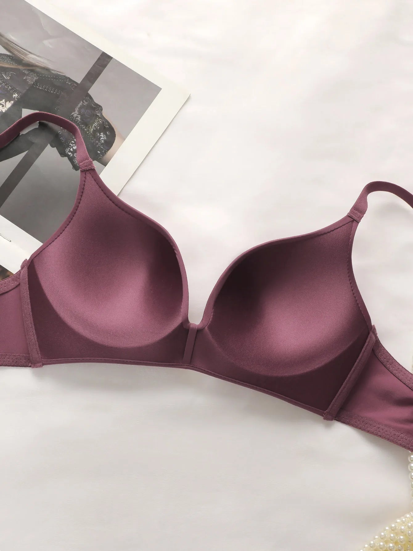 Les Secrets de Léa Lingerie Dentelle Sans Fil Mauve