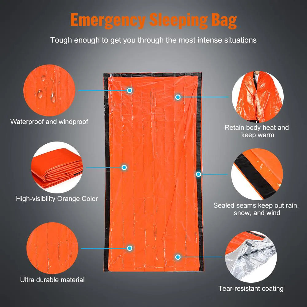 Sac De Couchage De Survie Thermique Étanche Réutilisable Mylar 200x90 Cm Pour Bivouac Et Urgences by LSDLBoutique