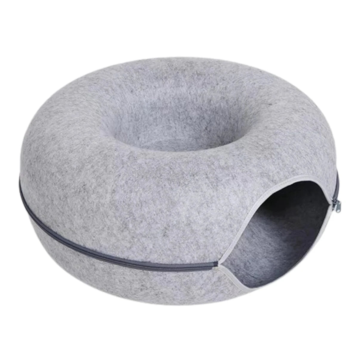 B Tunnel Chat Beignet Interactif Tissu Oxford Gris Clair Luxe