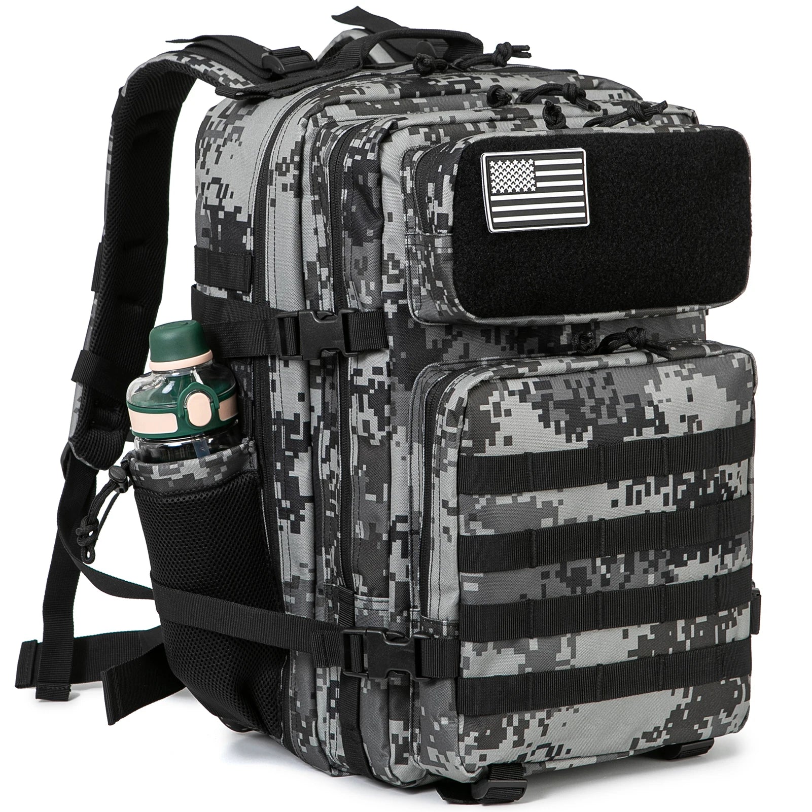 DulBackpack Sac à Dos MOLLE Gris Camouflage 45L