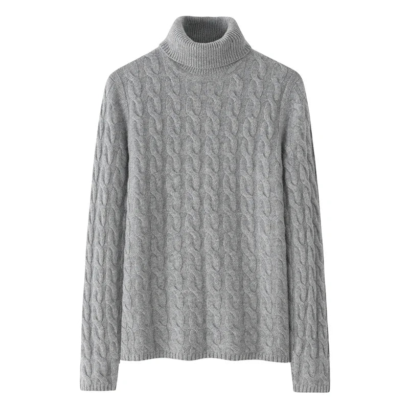 Pull Chaud Femme Cachemire Col Montant Tricoté Hiver by LSDLBoutique.ch