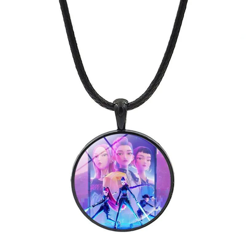 Collier Métal Argenté Cœur Démon H Anime Kpop Idoles