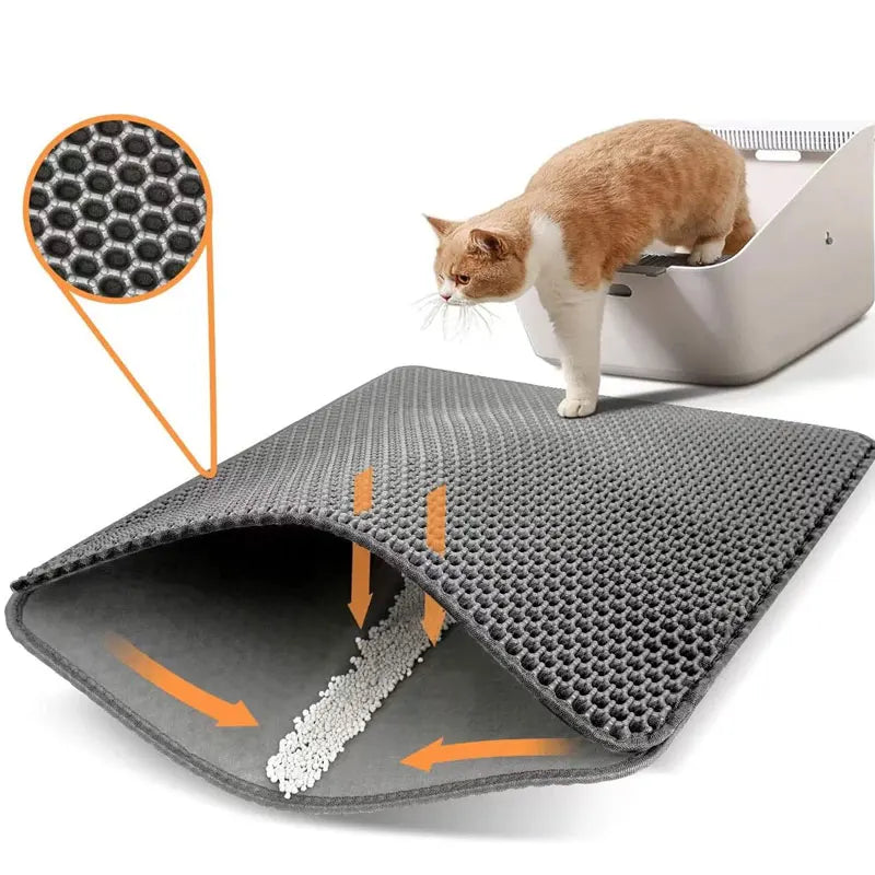 Tapis De Litière Pour Chat Imperméable Double Couche Anti Éparpillement Différentes Tailles by LSDLBoutique