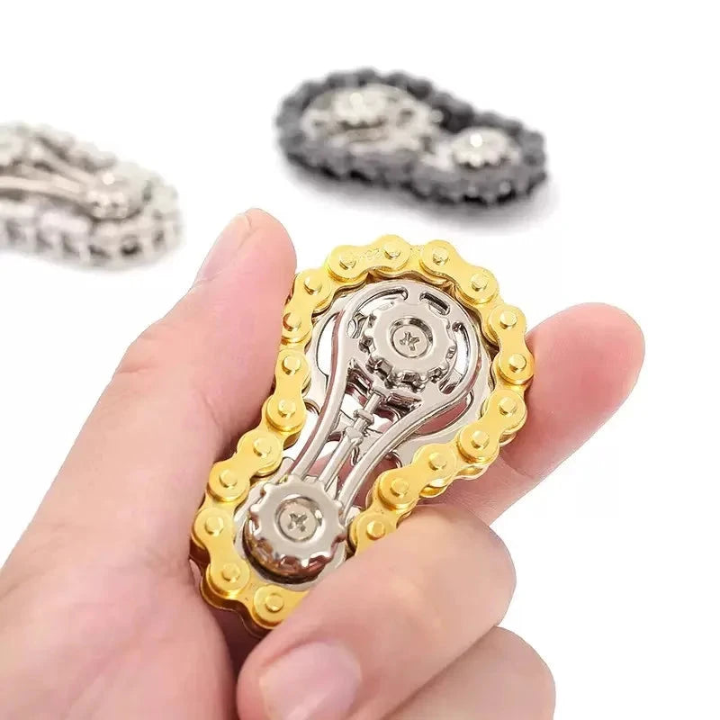 Metal Gear Hand Spinner en acier inox à engrenages, fidget antistress doré et argent, LSDLBoutique